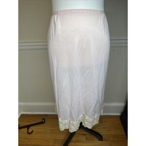 Vintage Wonder Maid Half Slip Skirt Medium Pink Satin nylon Lace USA frilly boho